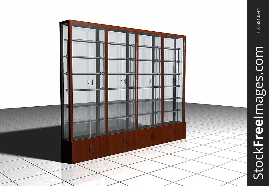 Showcase to put anything for display, built in wood and glass.