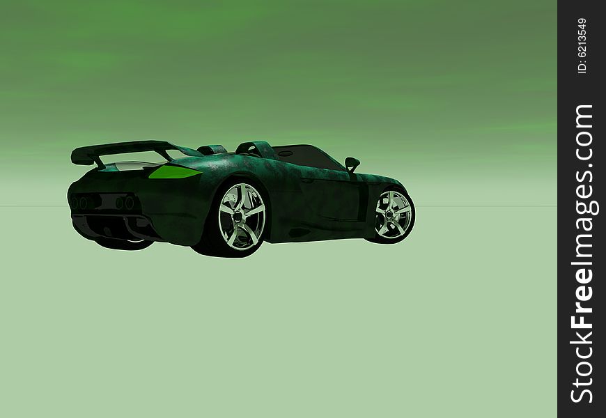 3d render of sports car