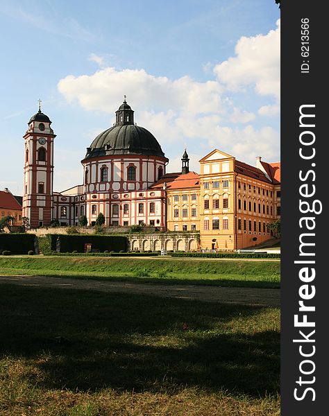 Czech republic,  baroque castle  in Jaromerice nad Rokytnou in the Czech republic. Czech republic,  baroque castle  in Jaromerice nad Rokytnou in the Czech republic.