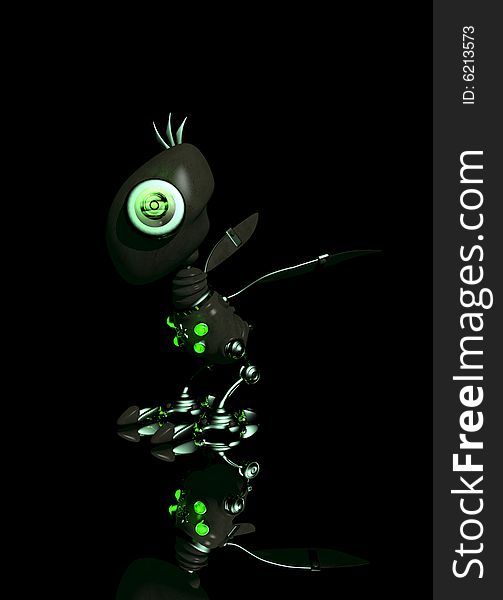 Robot bird in dark