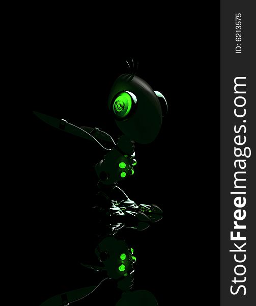 Robot bird in dark