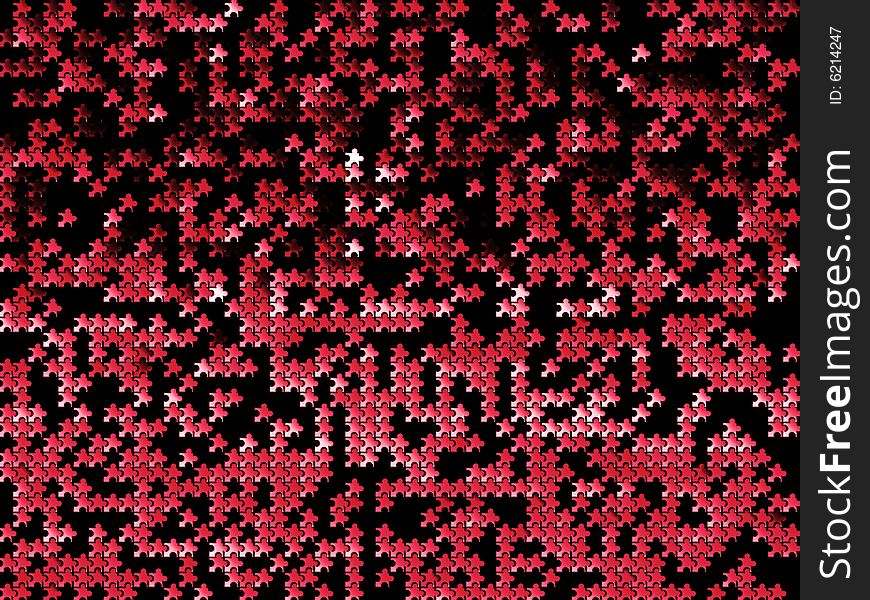 Background made of a red puzzle - illustration