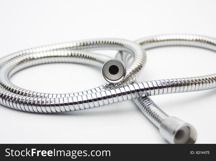 Shower pipe on white background