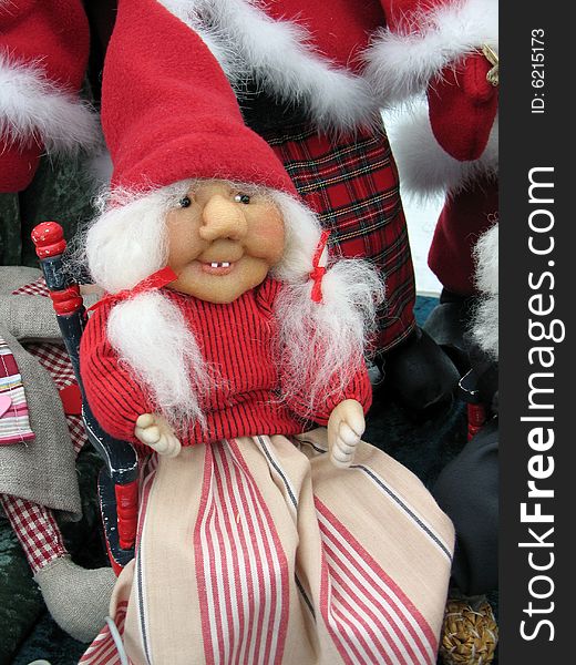 Christmas doll figurine of grandmother