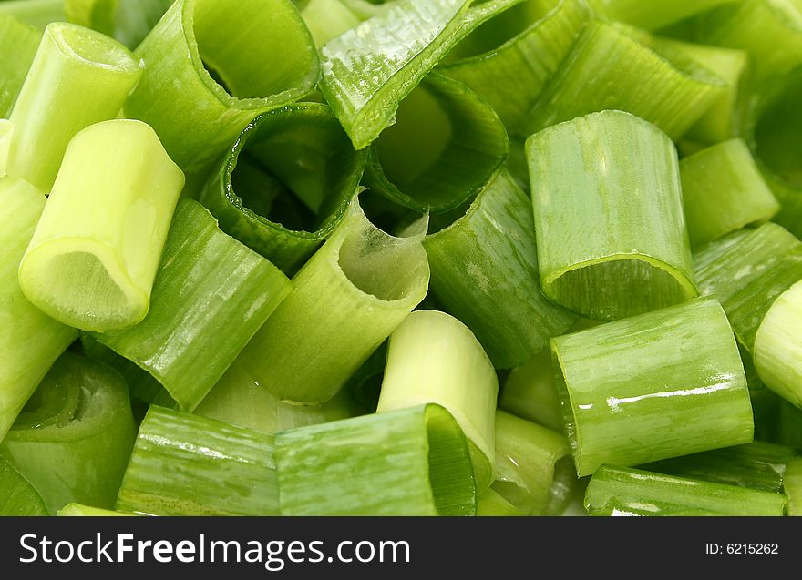 Cut leek as a background