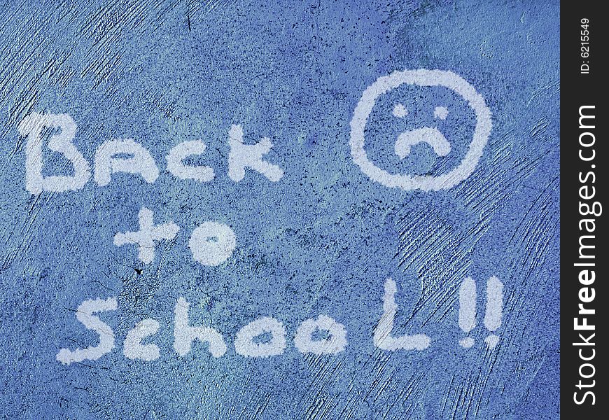 Back to school sign on a blue grunge background