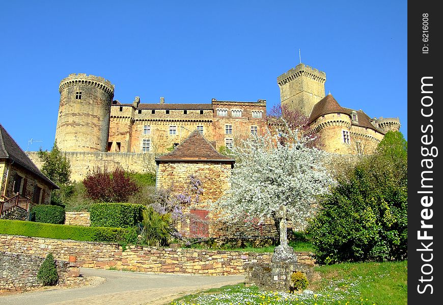 Medieval castle of Castelnau Bretenoux in southern France. Medieval castle of Castelnau Bretenoux in southern France