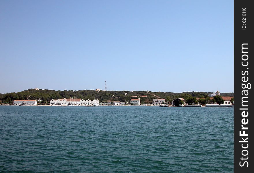 View of the harbor in Mahon in Menorca Island (Baleares) with typical english building from colonial age. Ideal place for a relaxing holiday. View of the harbor in Mahon in Menorca Island (Baleares) with typical english building from colonial age. Ideal place for a relaxing holiday