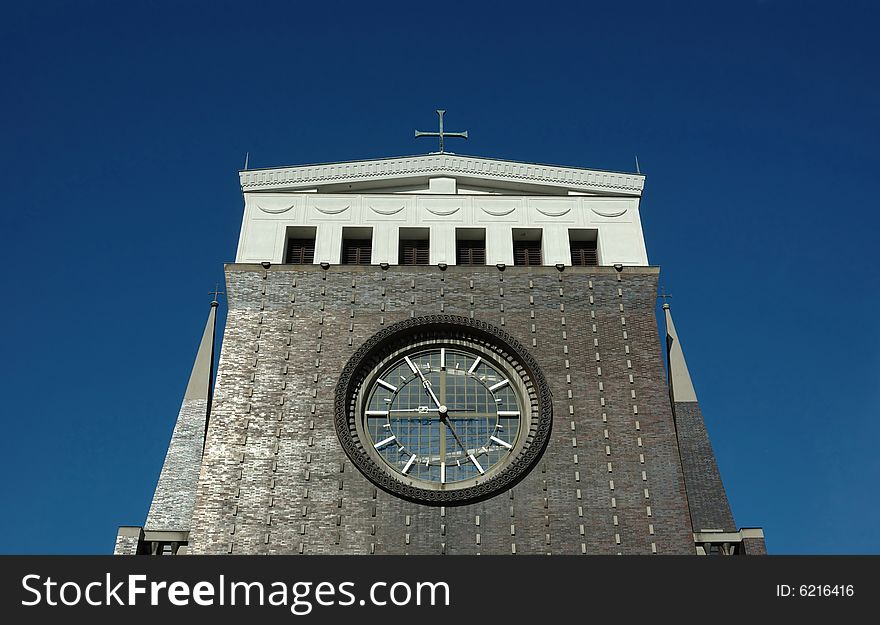 Church with clock in Prague