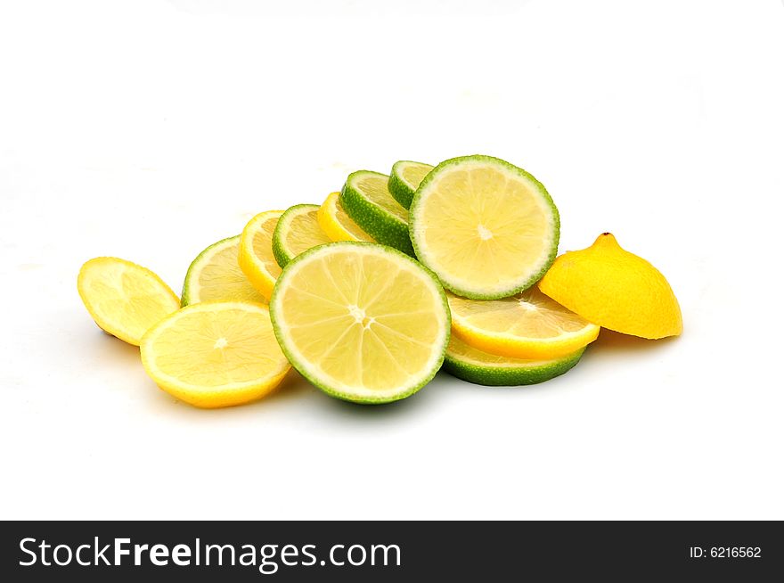 Shot of three citrus fruits isolated on white
