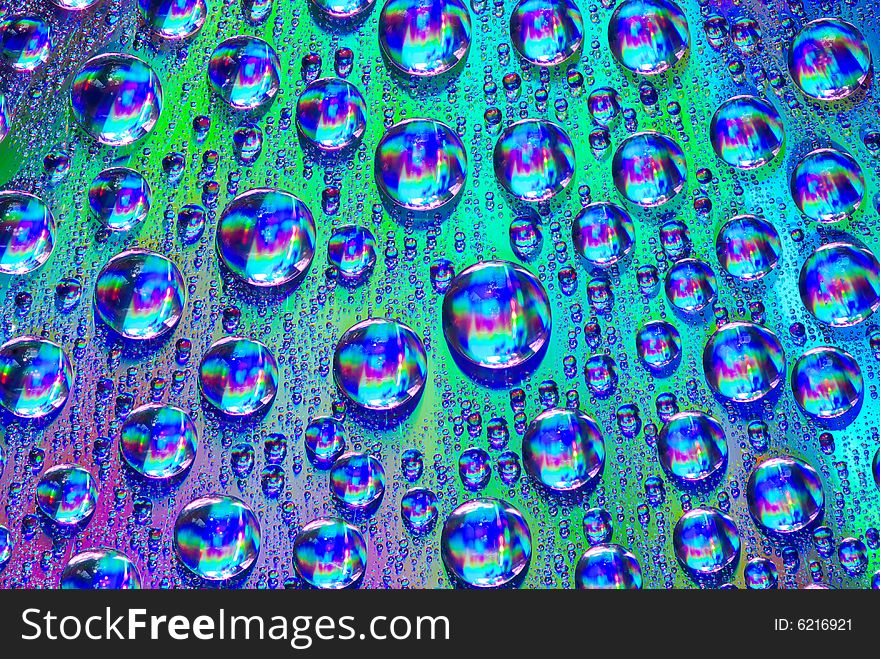 Colorful background from water drops