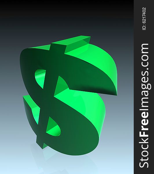 3d render of twisted dollar sign