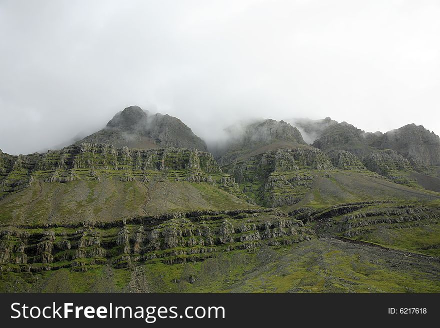 The vivid green hills of Southern Iceland. The vivid green hills of Southern Iceland
