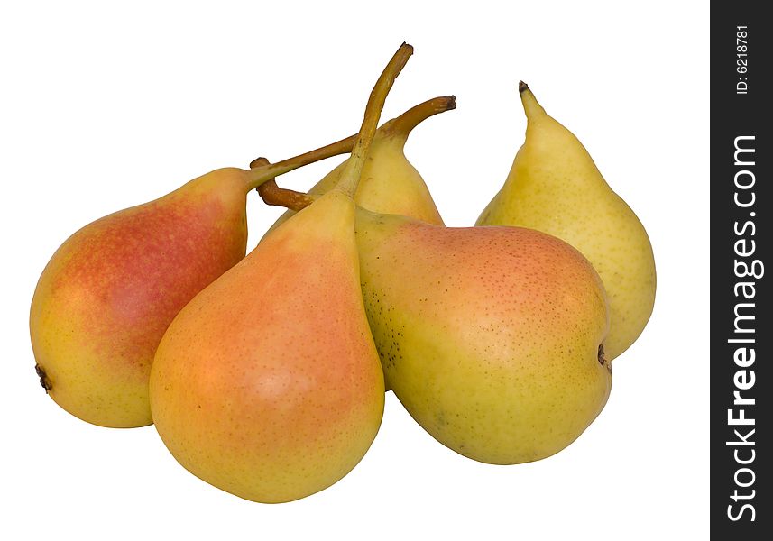 Isolated pears on white background