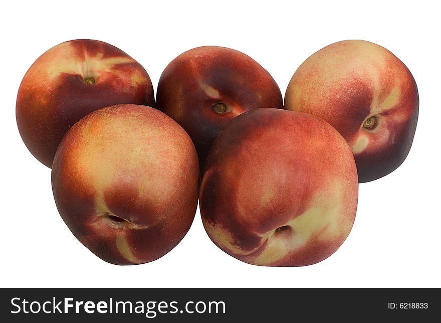 Peaches isolated on a white background