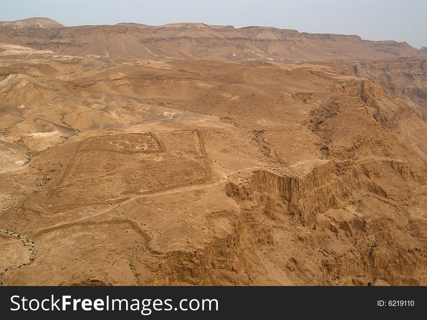 View on old Roman Encampment at Masada, Israel