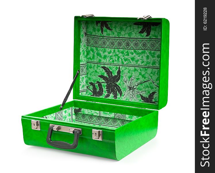 Open Green Suitcase