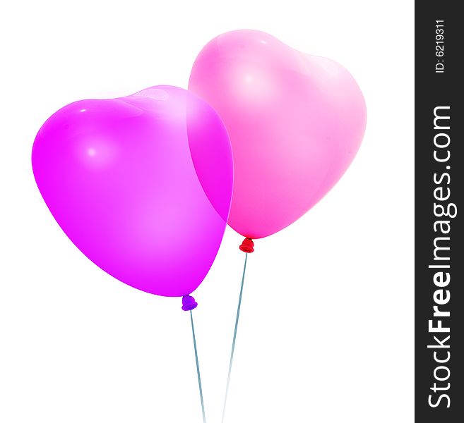 Colored balloons on a white background