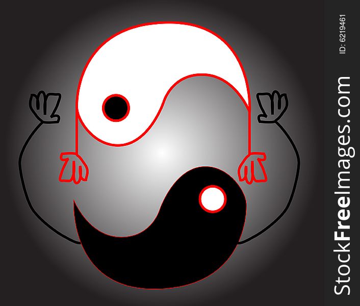 Yin and yang whit harmony. Yin and yang whit harmony