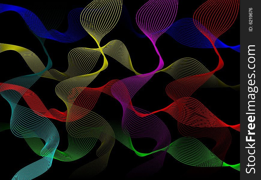 Colored lines on black background