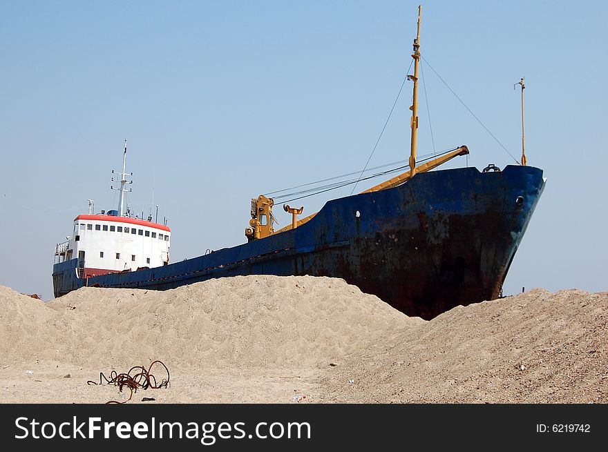 Odessa region. Ukraine. Abandoned ship.