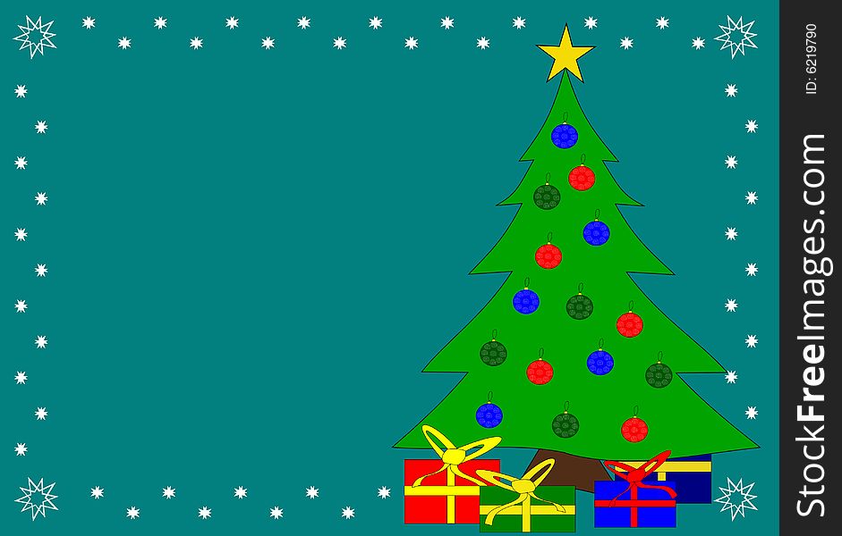 Christmas Tree Green Background