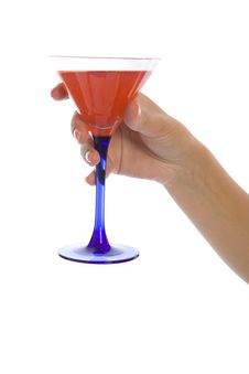 Woman Hand Hold Wineglass With Cocktail Stock Photos Woman Hand Hold Wineglass With Cocktail Stock Photos