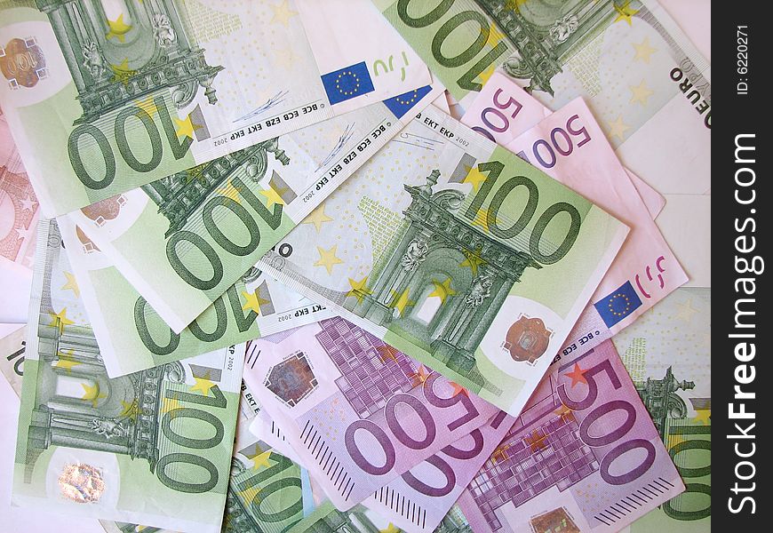 Background of european money (close-up)