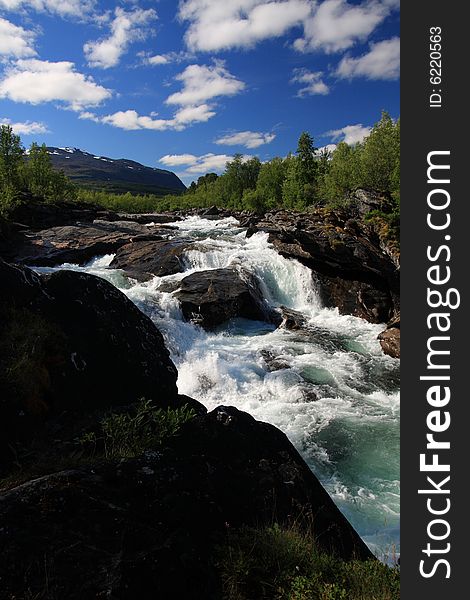 Flowing river, Abisko National Park in Sweden