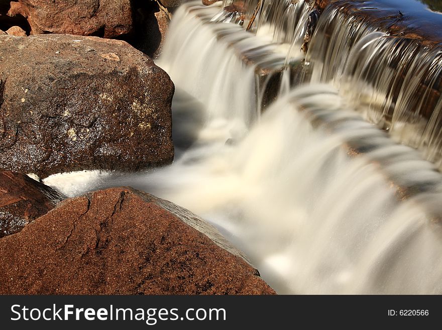 Flowing water close up using long exposure