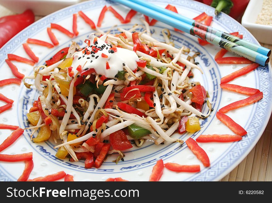 Asien frech salad with paprika. Asien frech salad with paprika