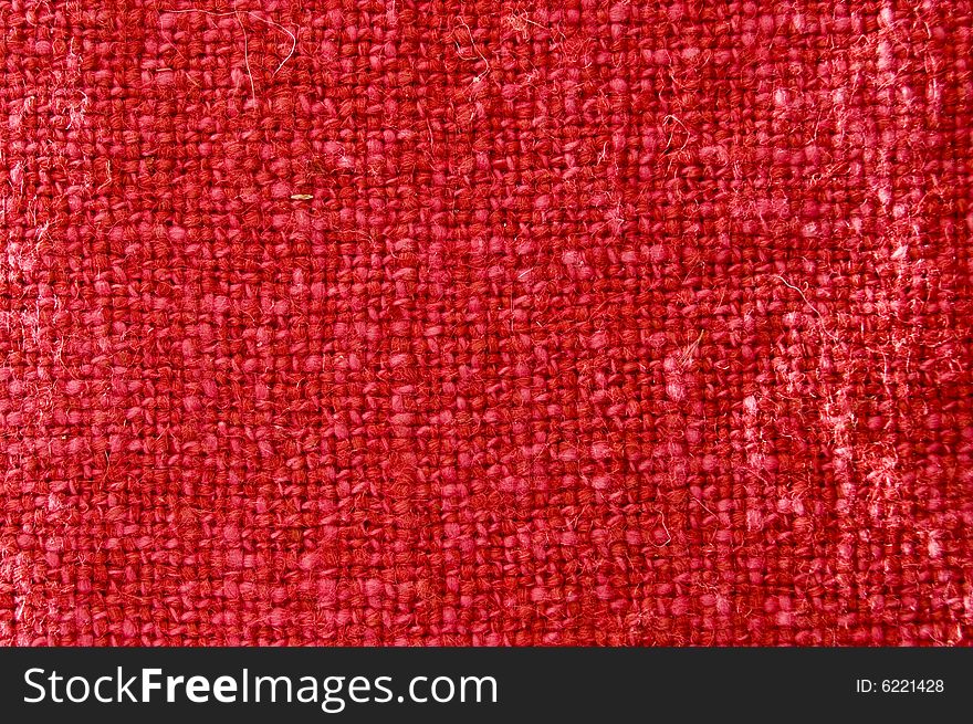 Detail of a red fabric texture, cotton made