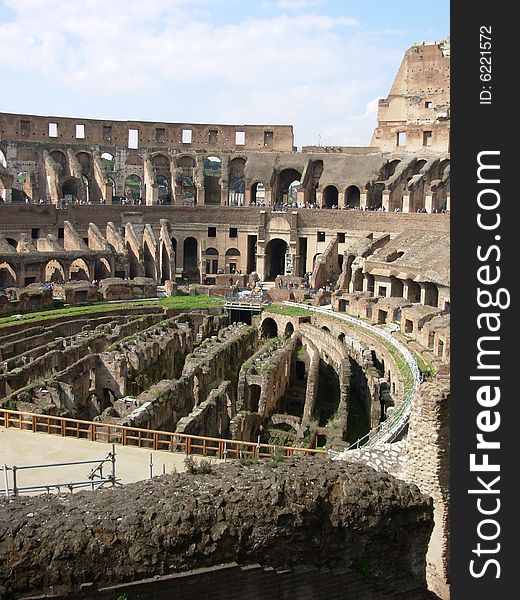 Inside Colosseum in Rome Italy