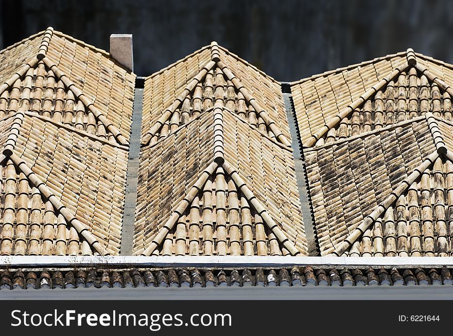 Traditional four side roofs of Algarve, Portugal