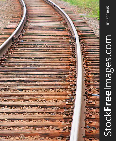 Railway track background in summer