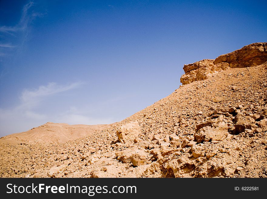 Desert view eith sky and clouds