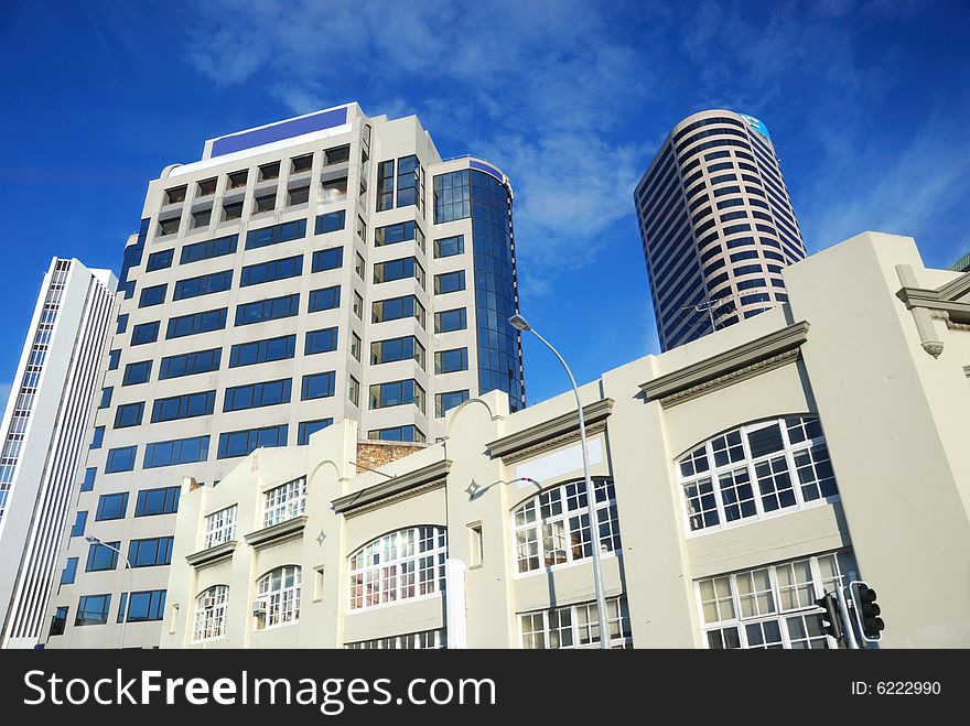 Modern building on a background of blue sky