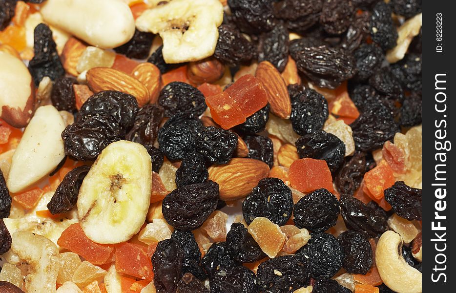 Assortment of a dried fruits