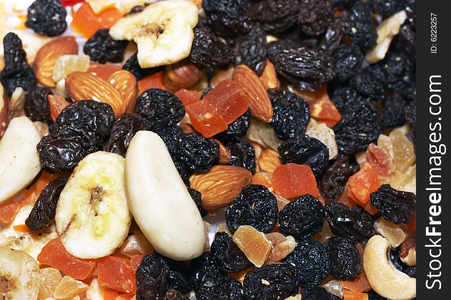 Assortment of a dried fruits