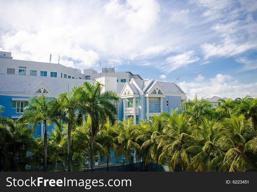 Residential House in one asian tropical country. Residential House in one asian tropical country