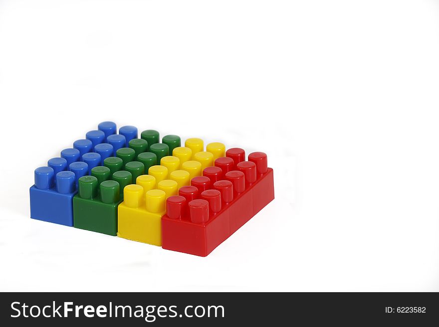 Lego blocks isolated on the white background