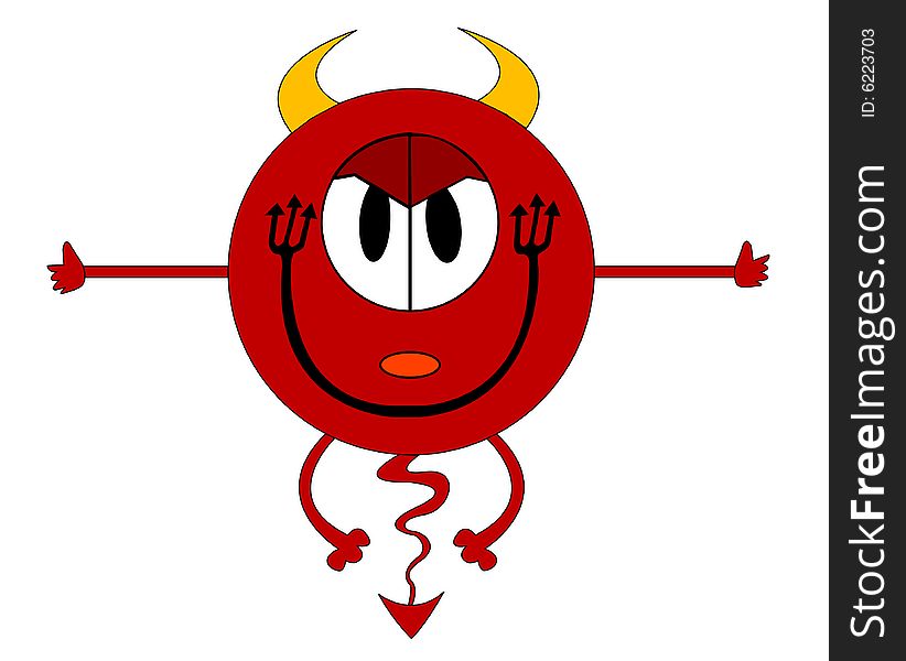 A vector illustration of funny devil. A vector illustration of funny devil