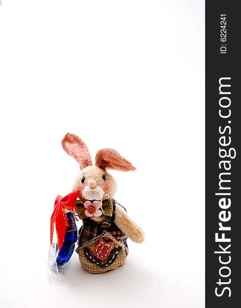 This a a rabbit puppet with some chocolate as a gift. This a a rabbit puppet with some chocolate as a gift