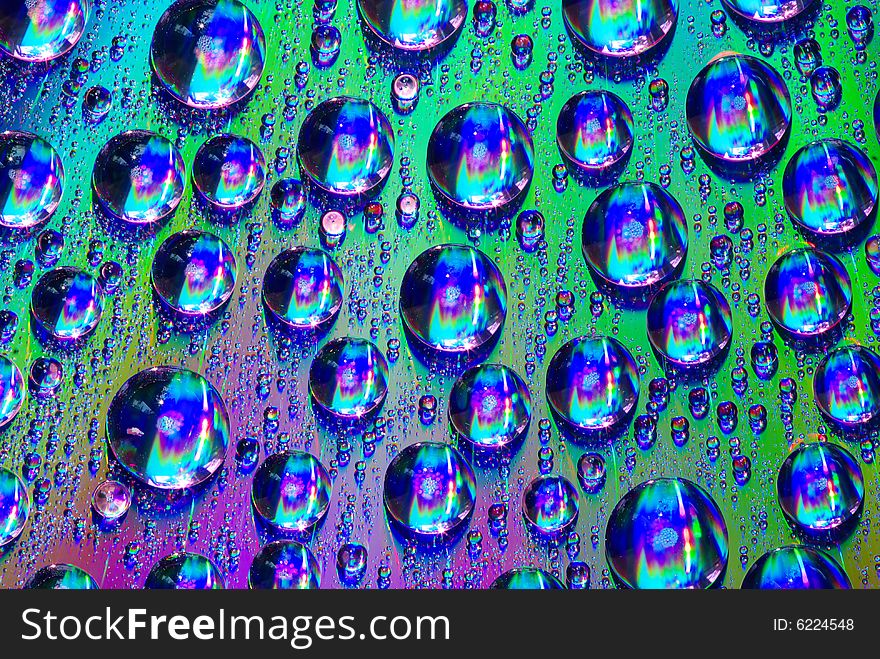 Colorful background from water drops