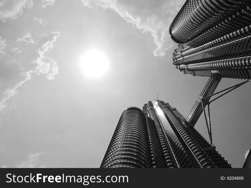 Twin tower in Malaysia, in the afternoon sun