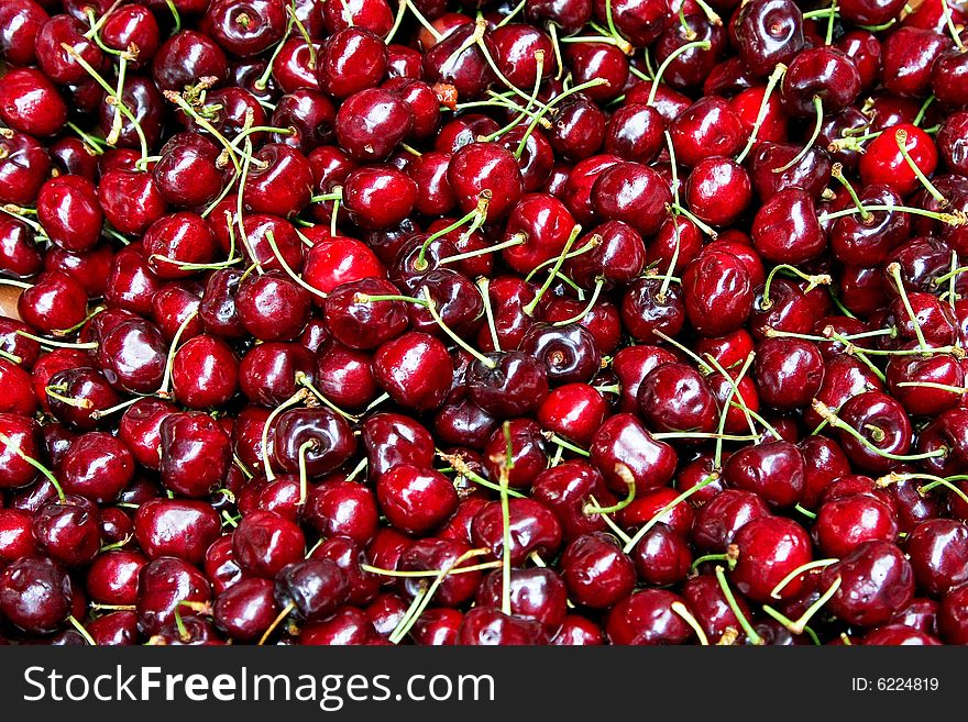 Bunch of fresh natural and organic cherries. Bunch of fresh natural and organic cherries