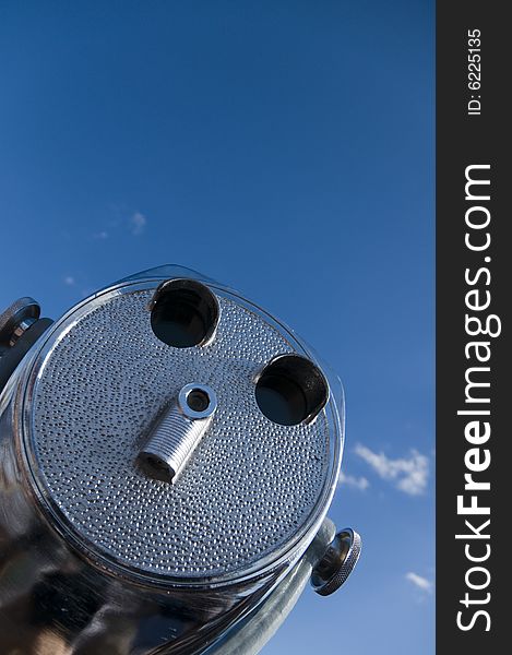 A face on the front of an observation scope. A face on the front of an observation scope.