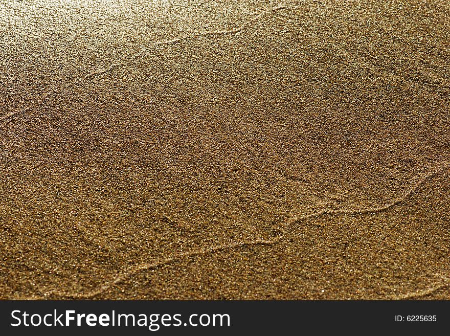 Wet send in perspective on the beach. Wet send in perspective on the beach