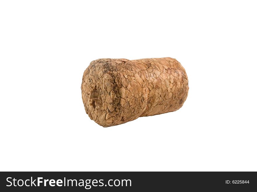 Close-up of a cork (isolated on white)
