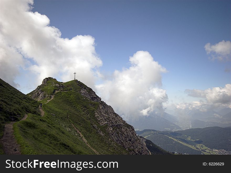 Austrian Alps - Looking up on Seefelder Spitze, Austria. - Located in 6770-feet-high. Austrian Alps - Looking up on Seefelder Spitze, Austria. - Located in 6770-feet-high.